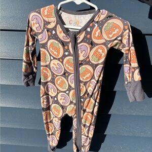 Baby Bamboo Zippy Festive Pumpkin Print Footie